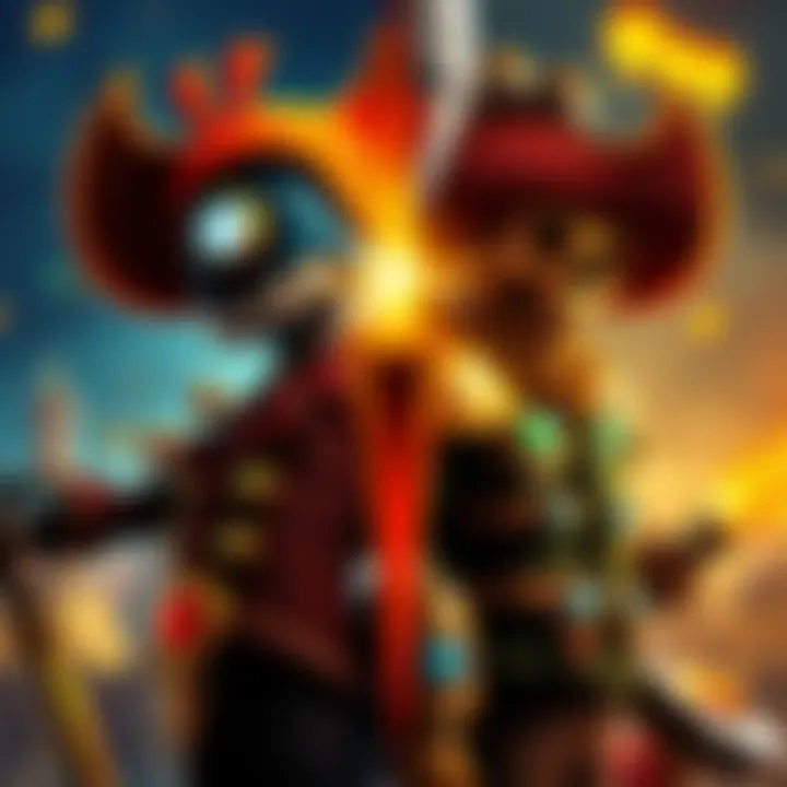 A side-by-side view of Guacamelee Gold and STCE versions showing their unique features and characters