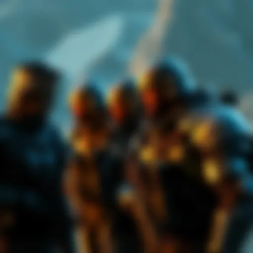 Guard Conversations in Colossus A scene from Colossus showing guards engaged in thoughtful conversation before a mission, reflecting a mix of emotions.