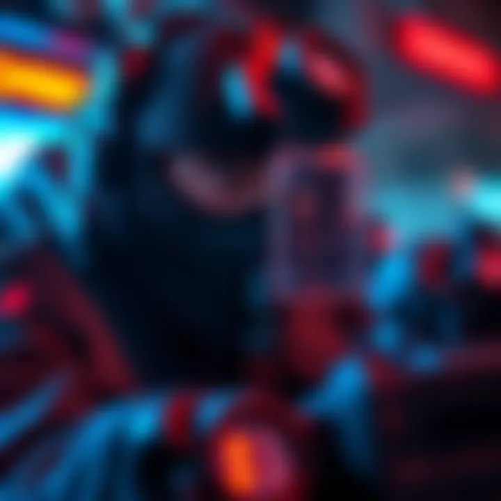 A guard focuses intensely while playing a high-stakes video game, showcasing a strategy-filled moment.