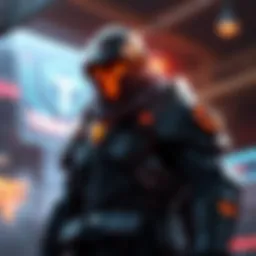 A character wearing Guardian Armor showcasing stacked traits for Poison and Stun resistance in an action scene, highlighting armor effectiveness in a game environment.