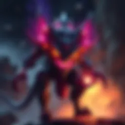 Concept art of a fierce Guardian monster with a dark, rocky exterior and bright, glowing eyes, standing in a mysterious environment, hinting at the absence of Shagaru.