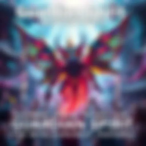 A colorful, vibrant scene featuring a guardian spirit surrounded by players excited for new gameplay features.