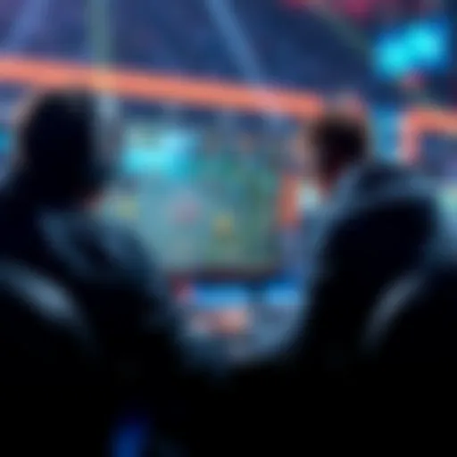 A screen showing a competitive game with an experienced player guiding a novice. The scene illustrates teamwork and support in gaming.