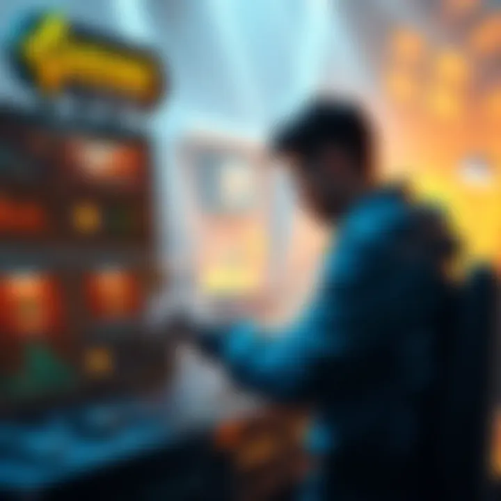 A player adjusting settings in the Guiding Lands game, focusing on achieving a 7/7/7/4 setup.