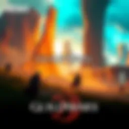 A scene from the Guild Wars 3 trailer featuring vibrant landscapes and characters in action