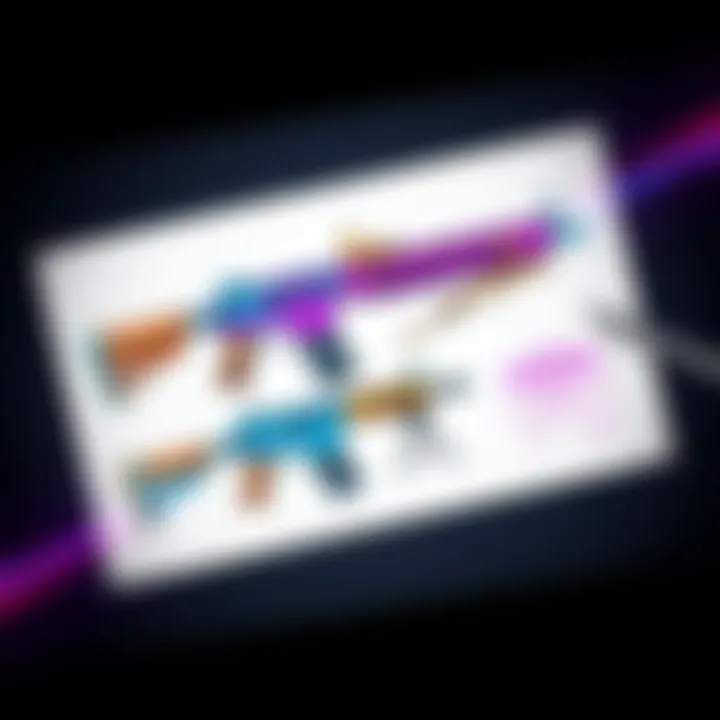 Unique gun sketches for a game Colorful sketches of various gun concepts including a blue shotgun and a purple sniper rifle