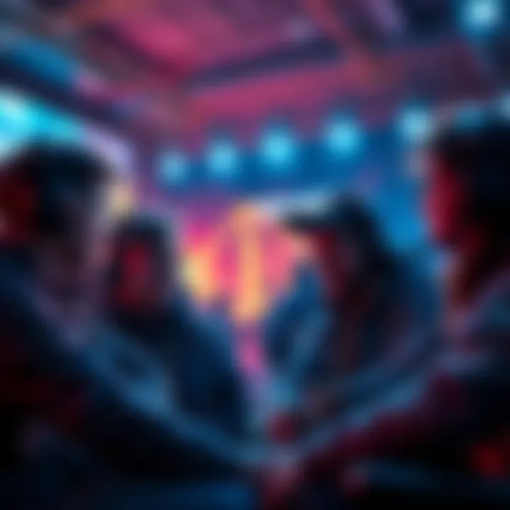 A group of gamers discussing audio issues in a game, with a loud gunfire sound effect overpowering other game sounds.