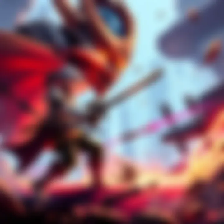 Gunlance Player Battling AT Uth Duna A gunlance player in action against AT Uth Duna, showcasing perfect guarding and dodging techniques in a vibrant game environment