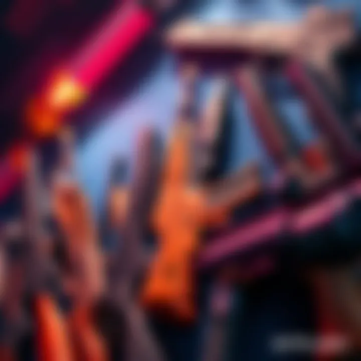 Various popular guns used in multiplayer games displayed together