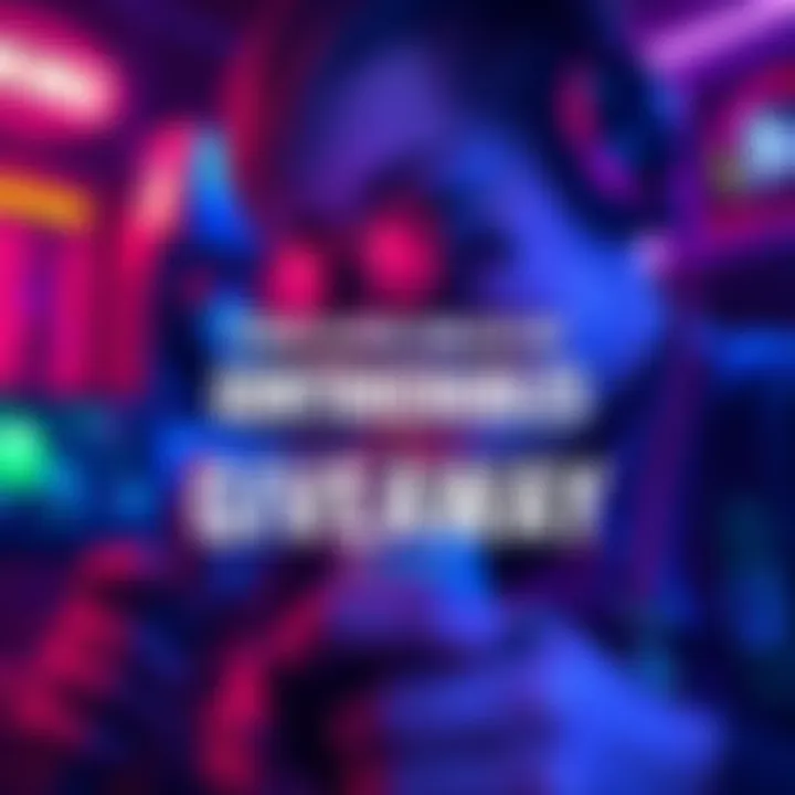 A promotional graphic showcasing a giveaway for a Guntouchables game key, featuring vibrant colors and gaming elements.