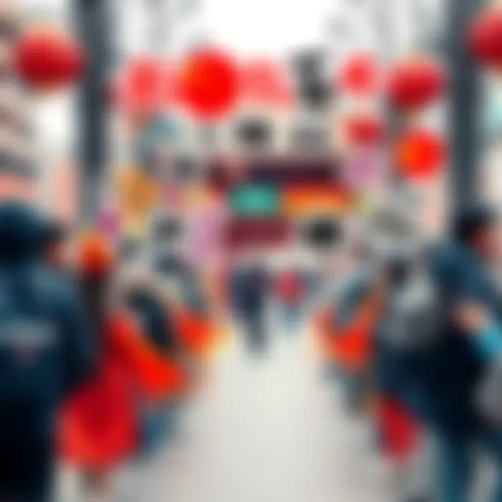 A collage representing Guy Chinese cultural trends in 2025 with vibrant colors and symbols of modern society