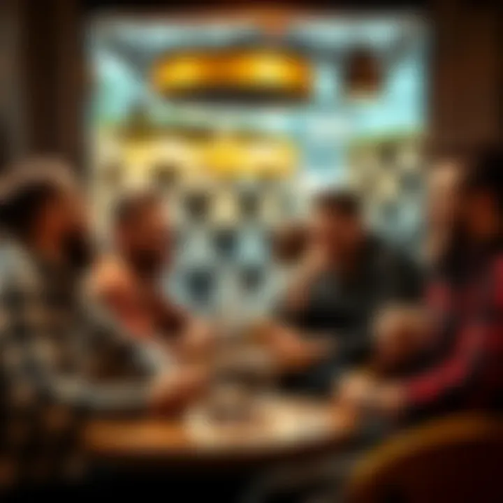 A group of men sitting in a coffee shop engaged in lively conversation, sharing ideas and laughter.