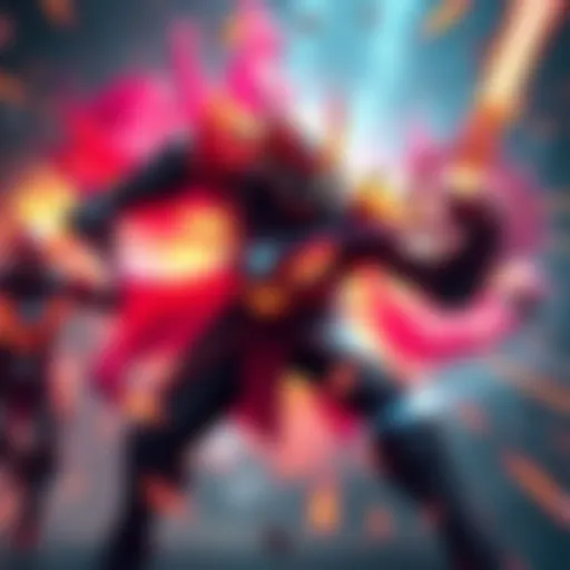 Gyre Prime showcasing its abilities in combat, surrounded by energy effects and vibrant colors