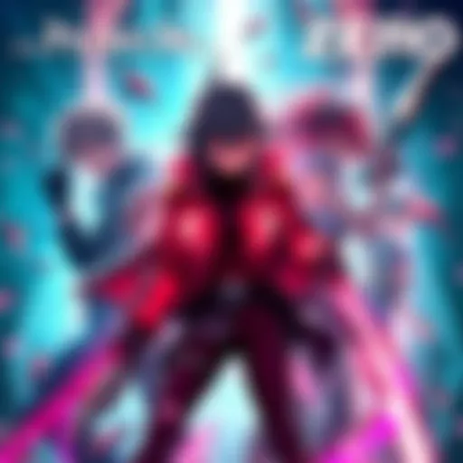 Promotional artwork for the .hack//ZERO game featuring characters and vibrant graphics