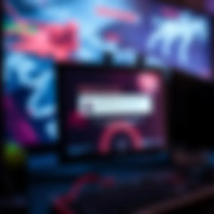 A close-up of a computer screen showing a notification about a banned gaming account, with gameplay graphics blurred in the background.