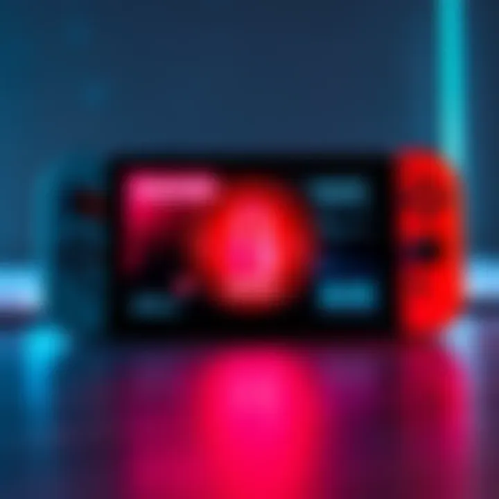 A Switch 2 console with warning signs and hack symbols on the screen, emphasizing security concerns for gamers