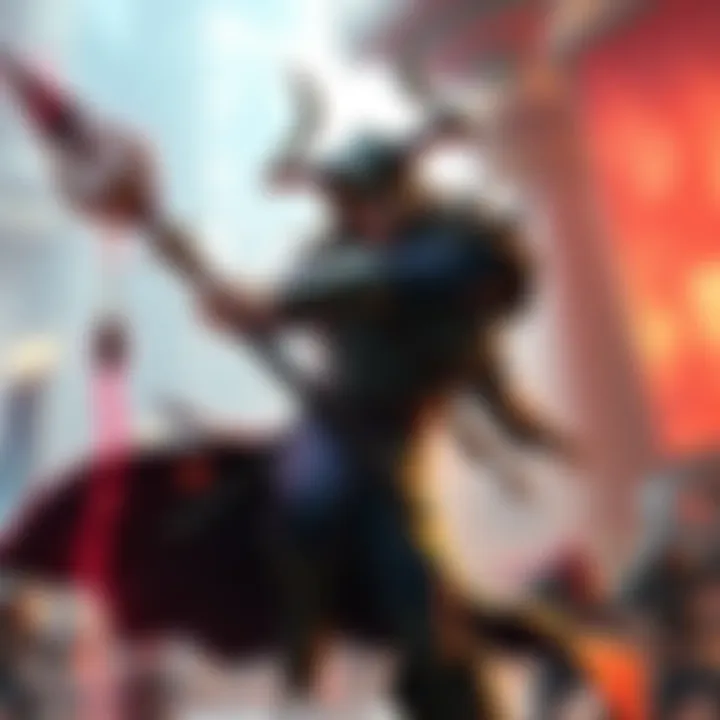 A character from Hades wielding a weapon in a vibrant game environment