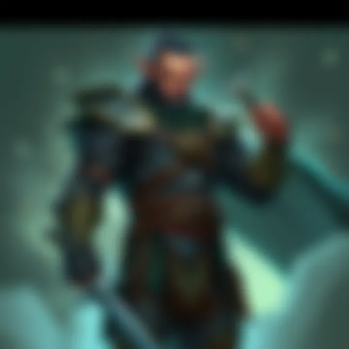 A half-elf half-orc character standing confidently, showcasing pointed ears and orcish features, dressed in a mix of elegant and rugged armor, with a sword at their side.