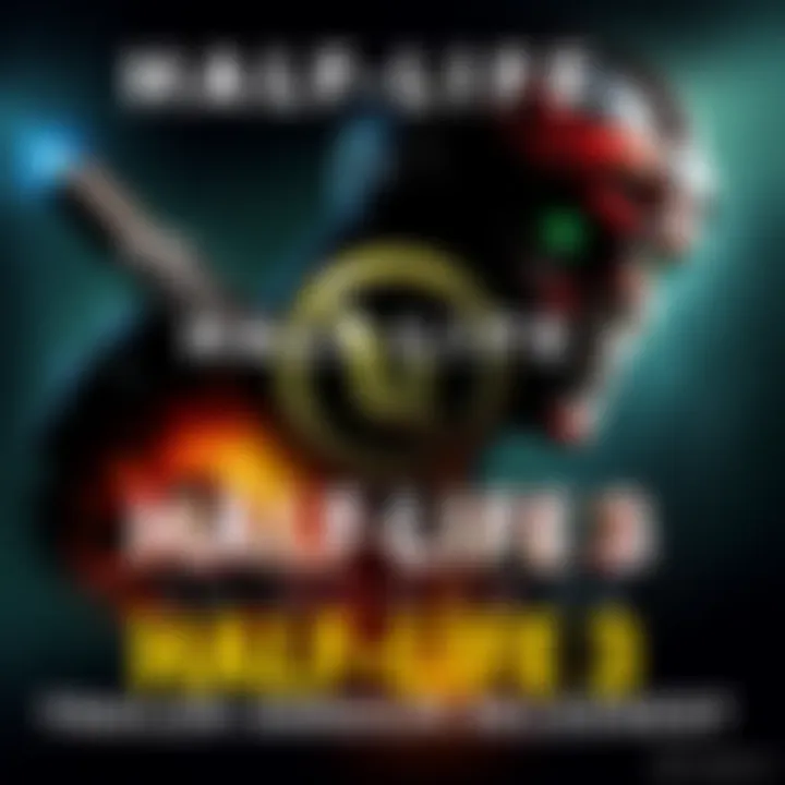 Half-Life 3 Trailer Announcement A digital poster featuring key visuals from Half-Life 3, showcasing iconic elements from the game and a bold announcement of the trailer's release.