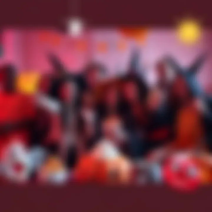 Halloween Celebration Perks A group of excited people wearing Halloween costumes surrounded by spooky decorations and festive treats, highlighting new perks for the Halloween celebration.