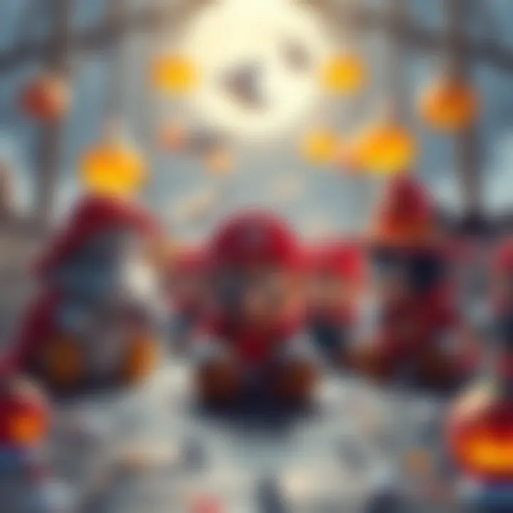 A collection of Halloween-themed Super Mario icons featuring characters in festive costumes and decorations.
