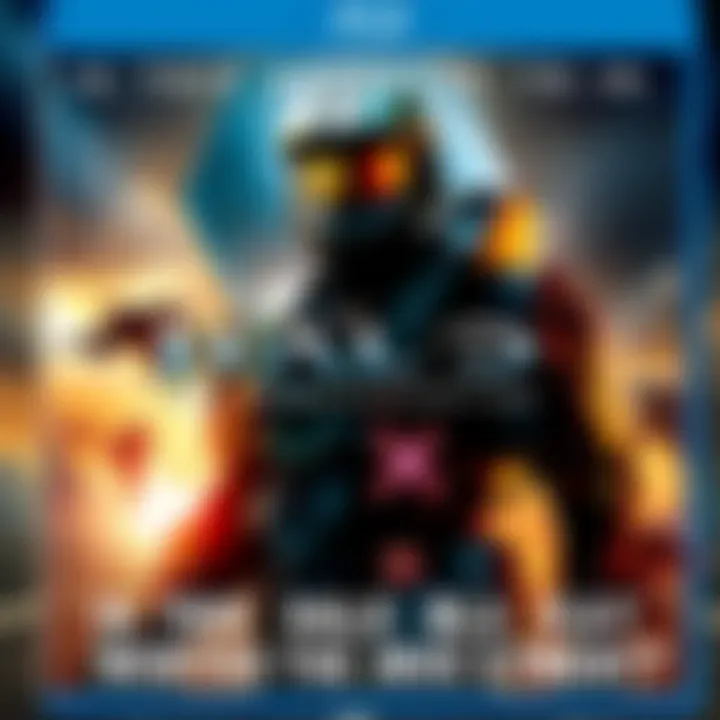 Cover of the Halo Blu Ray with art featuring Halo characters and logo