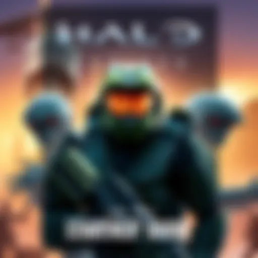 Cover art of Halo: Combat Evolved featuring Master Chief and aliens in a sci-fi setting