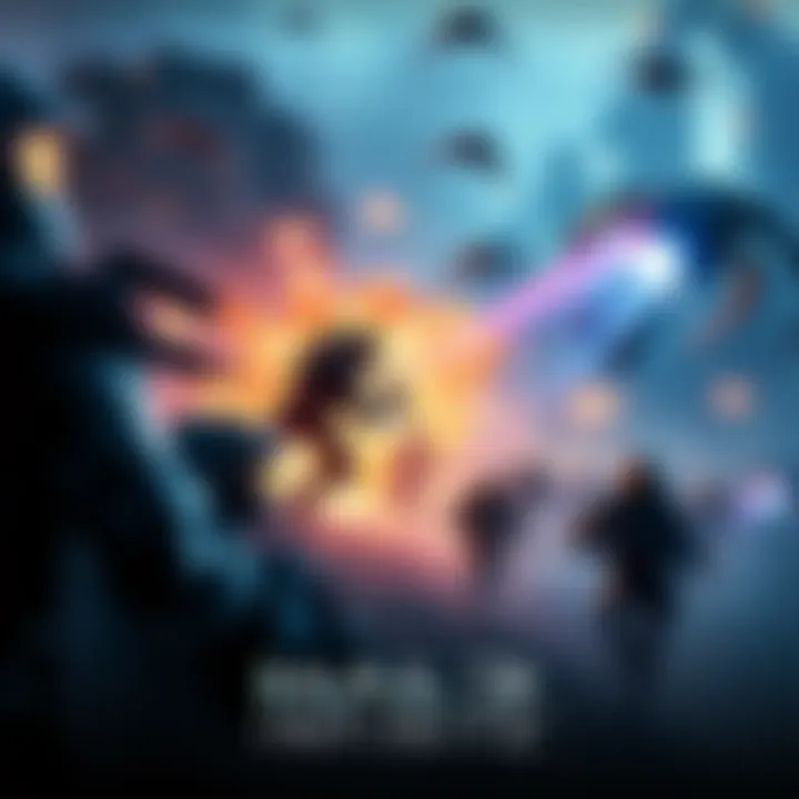 Halo Infinite Gameplay A scene from Halo Infinite showcasing an intense battle with soldiers and alien enemies.