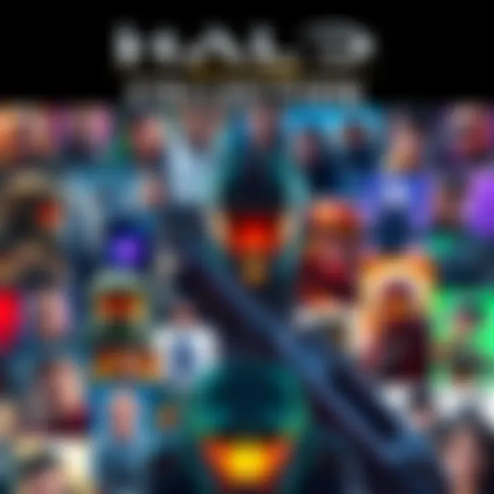 A collage of funny Halo-themed memes featuring iconic characters and game moments in a colorful layout