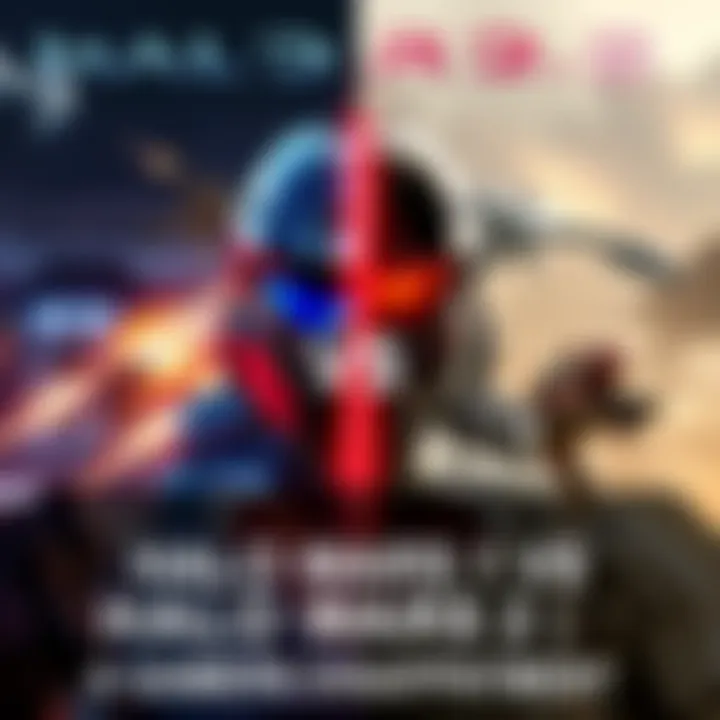 Halo Wars Game Comparisons A split image showing gameplay scenes from Halo Wars 1 on one side and Halo Wars 2 on the other side, highlighting differences in graphics and design