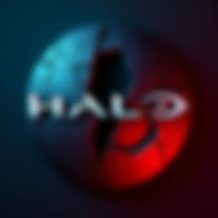 Halo logo with a broken look The Halo logo appears worn and cracked, symbolizing the franchise's decline in popularity and creativity.