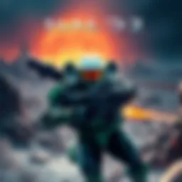 Cover art featuring Master Chief in action with futuristic weapons and a sci-fi landscape background.