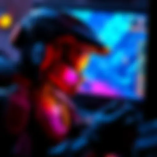 A gamer intensely focused on playing Halo 2 in Legendary mode, with a vibrant screen showing in-game action and graphics.