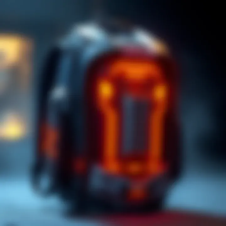 A detailed view of the Halo 2 Legendary backpack showcasing its design and features.