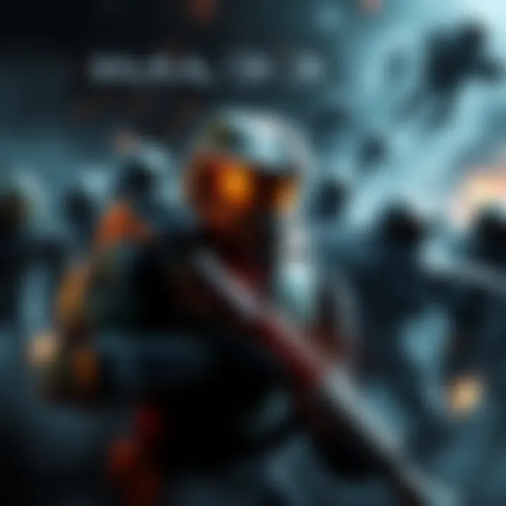 Halo 3 game cover art Cover art featuring the Master Chief in a battle scene with Covenant forces