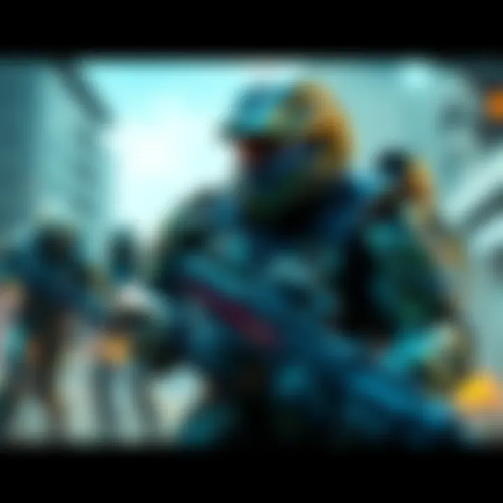 A dynamic action scene from Halo 4 showcasing a Spartan character in battle