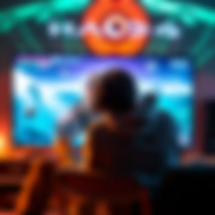 A player sits in front of a screen, showcasing Halo 4 graphics while holding a controller, looking engaged yet conflicted.