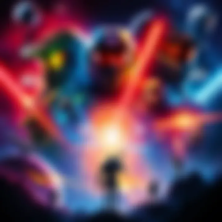 Colorful wallpaper featuring Halo characters and iconic symbols celebrating the 25th anniversary of the franchise