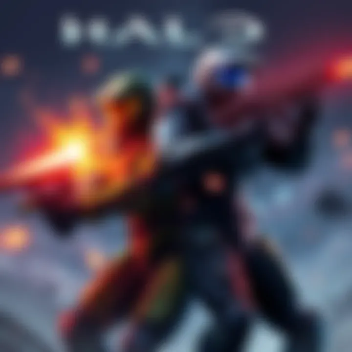 Two Halo characters executing assassinations and showcasing dual wielding weapons in a dynamic action scene