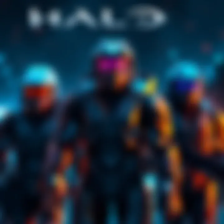 Three characters from Blue Team in futuristic armor, set against a sci-fi backdrop, symbolizing a potential character swap in Halo CE remake.