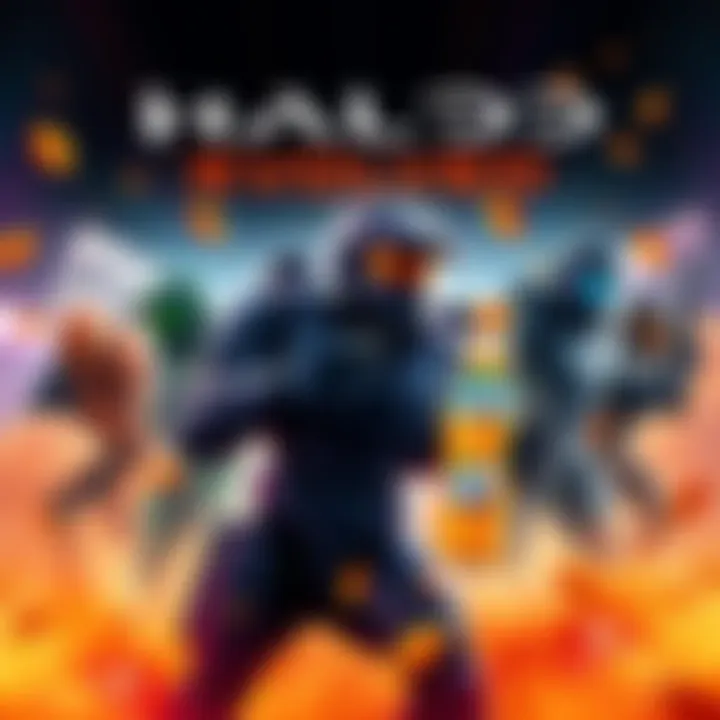 A colorful banner featuring Halo characters promoting Fanta drinks, showcasing a blend of gaming and refreshment.