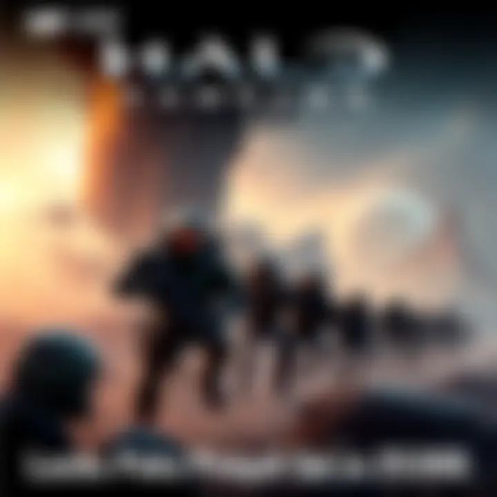 Halo Campaign Evolved Game Cover A dynamic scene featuring a futuristic battlefield with soldiers in combat gear and child soldiers in the background, representing the early war years.