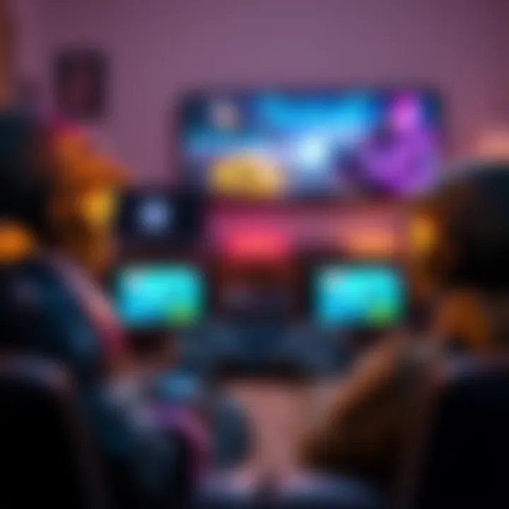 Two players enjoying Halo CE campaign on separate screens in their home, each focused on their game controller.