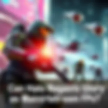 A futuristic soldier in armor battling alien foes in a vibrant sci-fi setting