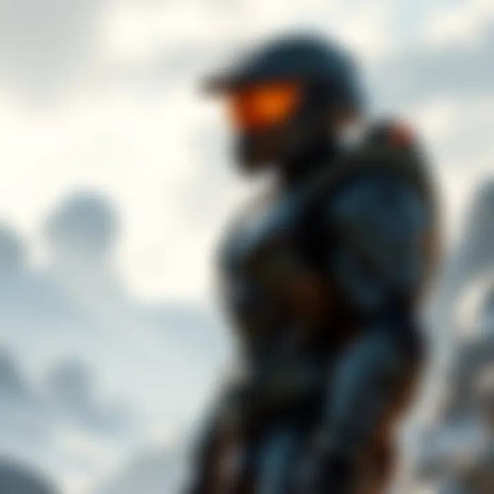 A Halo character in iconic armor stands in a sci-fi landscape, representing the blend of classic and modern gameplay styles.
