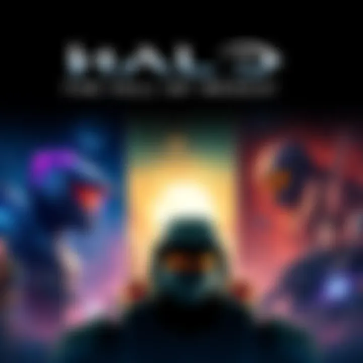 An illustration showing the book, comics, and film versions of Halo: The Fall of Reach, highlighting their unique styles and elements.