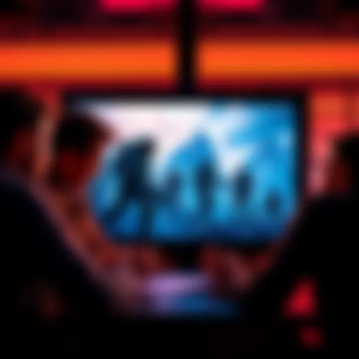 Halo franchise development A team of developers discussing plans for a new Halo game, featuring a concept art of Halo characters and environments on a screen.