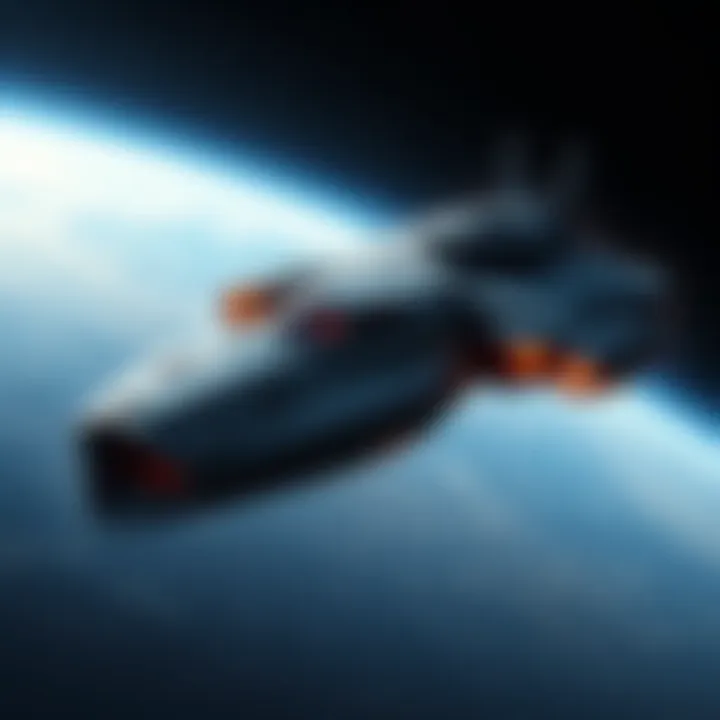 A depiction of a futuristic frigate from the Halo universe, resembling the Pillar of Autumn and Paris-class designs, set against a space backdrop.