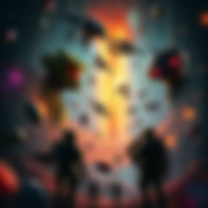 An art piece highlighting Easter eggs from Halo Infinite with elements from past games.