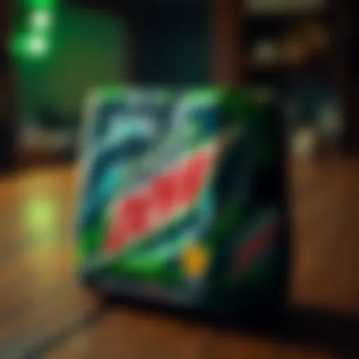 A worn and faded Mountain Dew case featuring Halo Infinite artwork, resting on a wooden surface, evoking memories of the game.